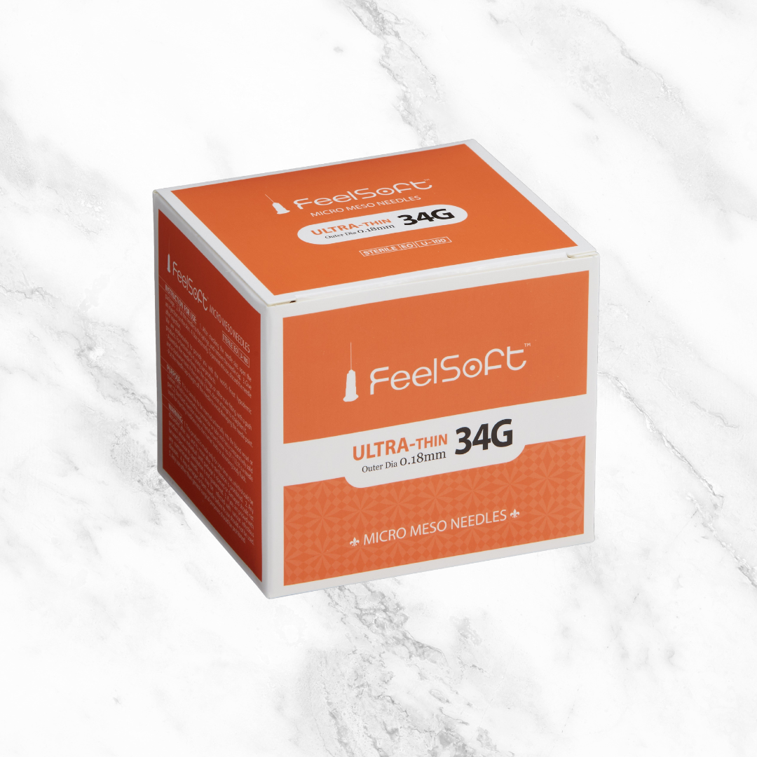 FeelSoft Ultra-Thin Micro Meso Needle 34G 4mm - Pk 100