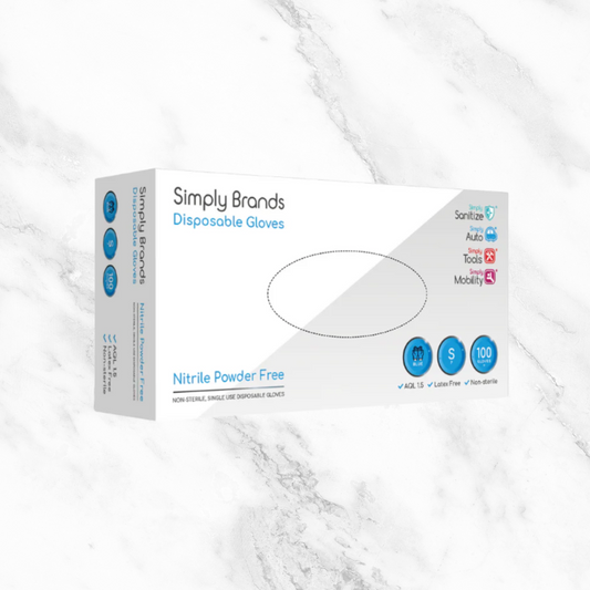 Simply Brands Blue Powder Free Nitrile Glove – Box 100 - XL