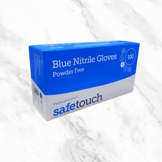Safe Touch Blue Powder Free Nitrile Glove – Box 100 – M